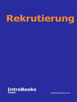 cover image of Rekrutierung